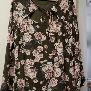 Cut-out Tie Neck Dress